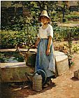 Theodore Robinson Canvas Paintings - At the Fountain